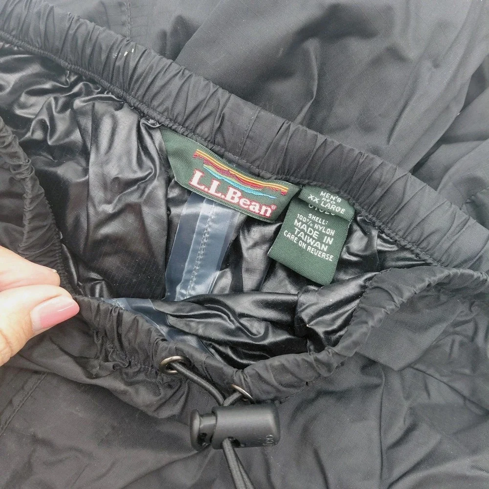 L.L. Bean Mens Trail Model Rain Pants T328 Waterproof 2XL Nylon Ripstop Packable